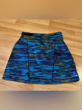 Pink Lotus Blue Camo A-Line Active Skirt